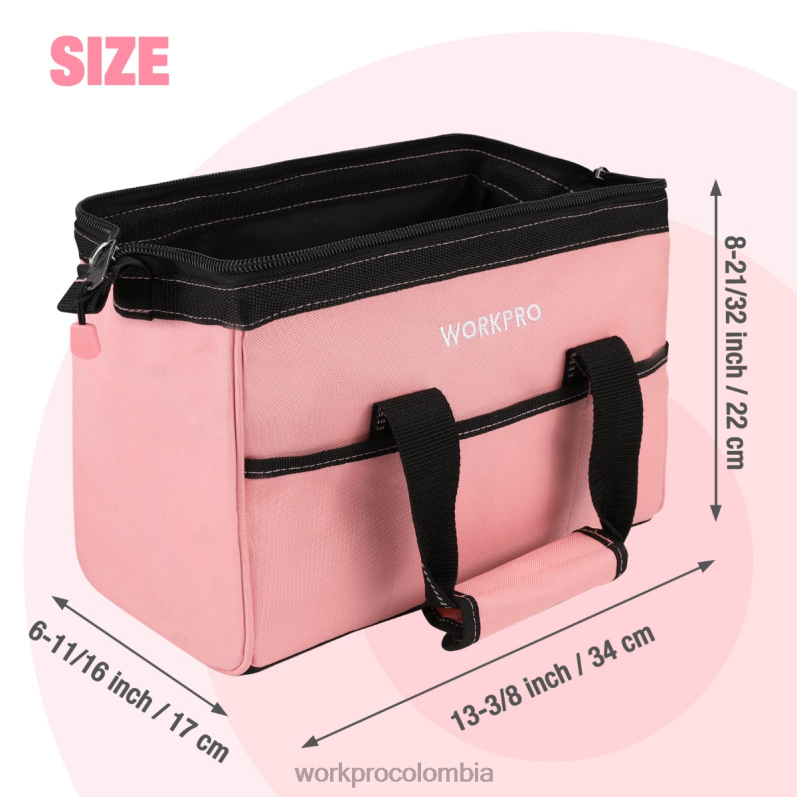 WORKPRO Bolsa de herramientas de 13 pulgadas, bolsas de almacenamiento de herramientas de tela suave JP02P29 almacenamiento rosa