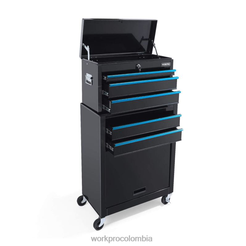 WORKPRO Cofre de herramientas con ruedas de 5 cajones, gabinete de almacenamiento de herramientas con ruedas y cajones de metal deslizantes JP02P18 almacenamiento útil