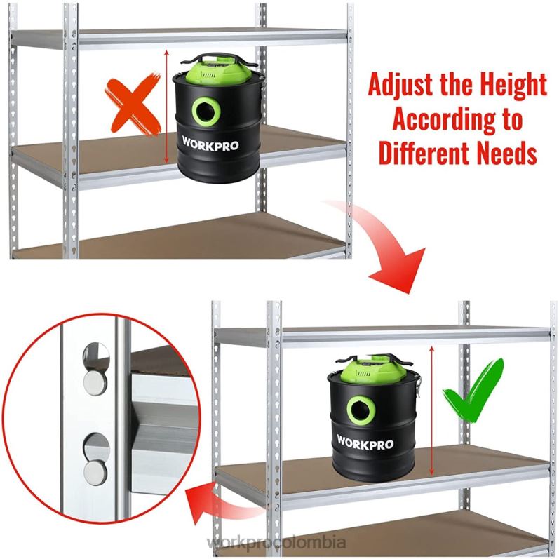 WORKPRO Estantería del almacenamiento de 5 niveles, estante resistente de aleación de aluminio con estante ajustable para almacenamiento JP02P9 almacenamiento útil