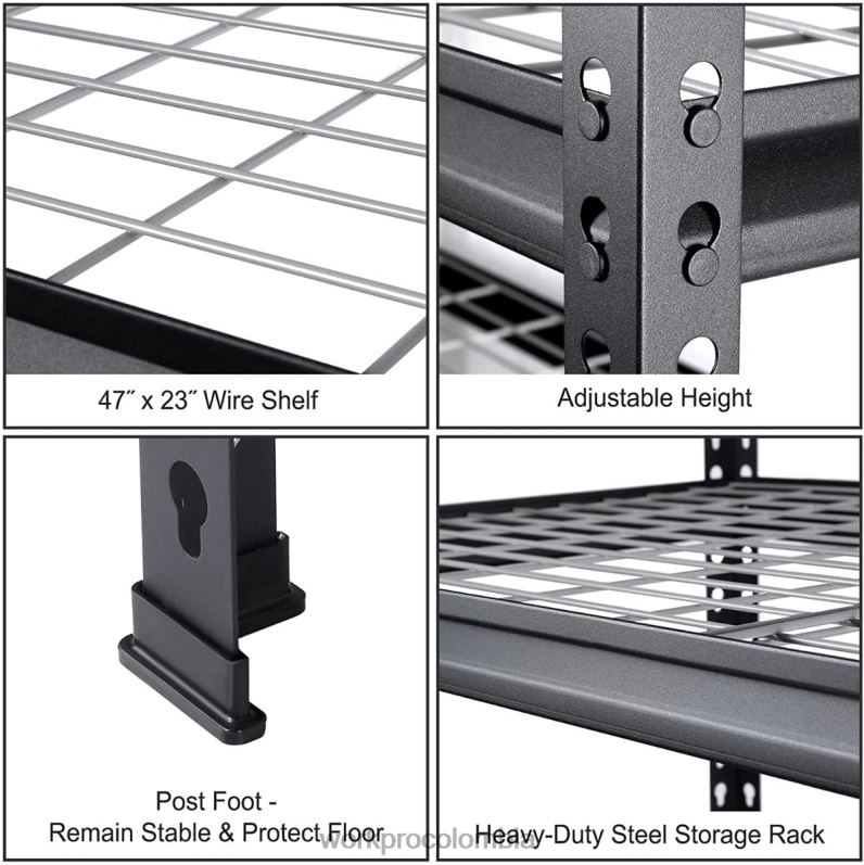 WORKPRO Estantería metálica de 5 niveles, estante de almacenamiento ajustable de alta resistencia JP02P7 almacenamiento negro