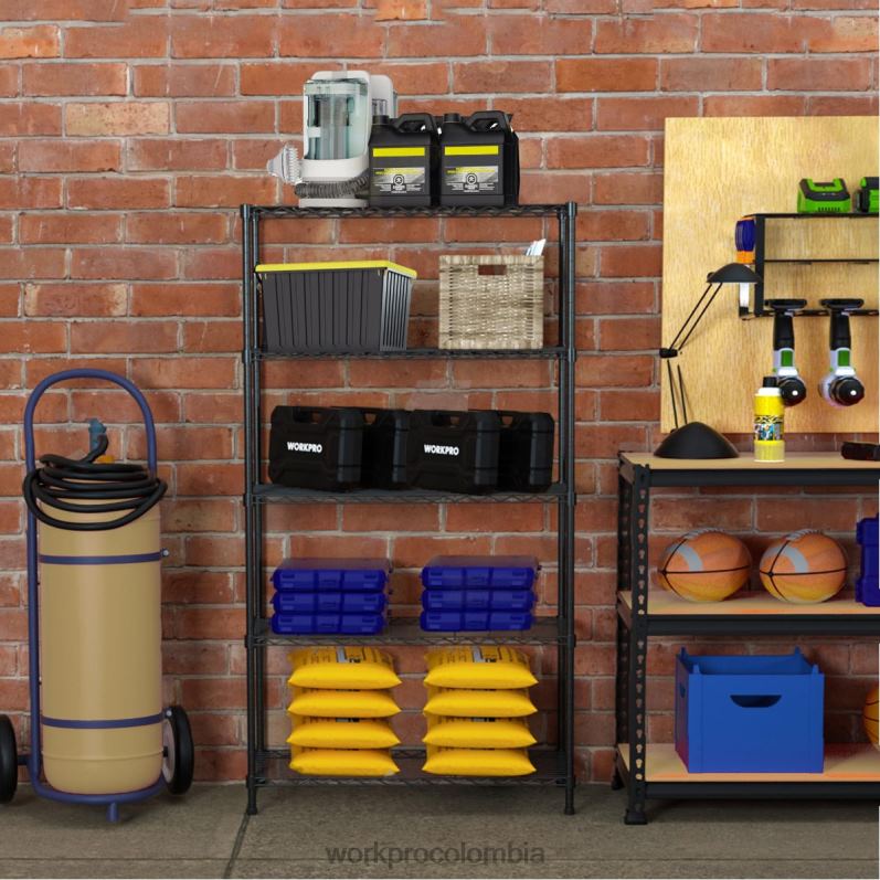 WORKPRO el almacenamiento del metal de la estantería del alambre de 5 niveles deja de lado el estante, estantería para uso general resistente JP02P11 almacenamiento útil