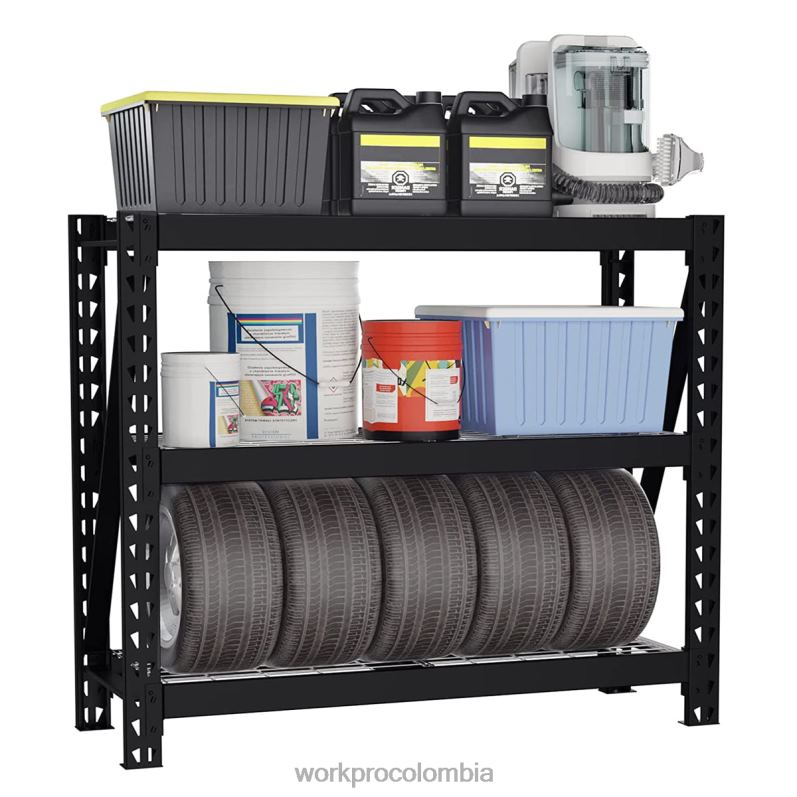 WORKPRO estantería industrial ajustable de la altura resistente del estante del almacenamiento del metal de la unidad de estantería del garaje de 3 niveles JP02P8 almacenamiento útil