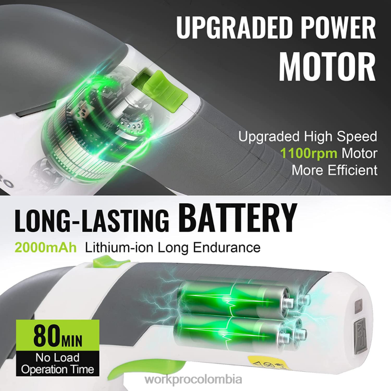 WORKPRO 2 en 1 tijeras de podar de arbustos/cortadoras de césped inalámbricas eléctricas de mano de 7,2 v JP02P269 herramienta rosa/verde/blanco