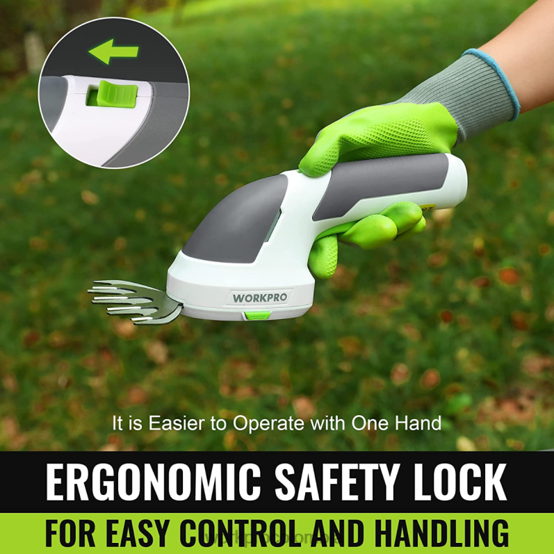 WORKPRO 2 en 1 tijeras de podar de arbustos/cortadoras de césped inalámbricas eléctricas de mano de 7,2 v JP02P269 herramienta rosa/verde/blanco