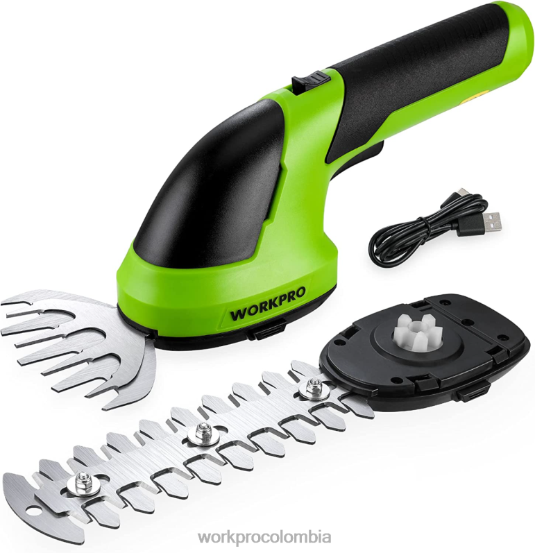 WORKPRO 2 en 1 tijeras de podar de arbustos/cortadoras de césped inalámbricas eléctricas de mano de 7,2 v JP02P269 herramienta rosa/verde/blanco