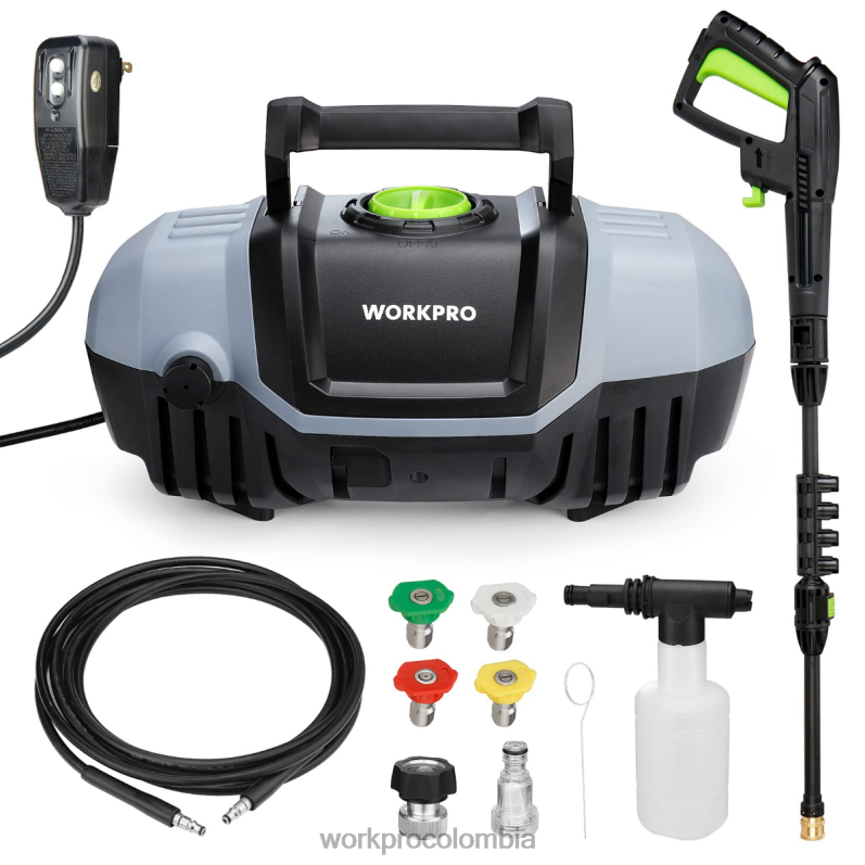WORKPRO Lavadora eléctrica compacta de alta presión de 1900 psi máx. 1,8 gpm y 12 amperios JP02P299 herramienta útil