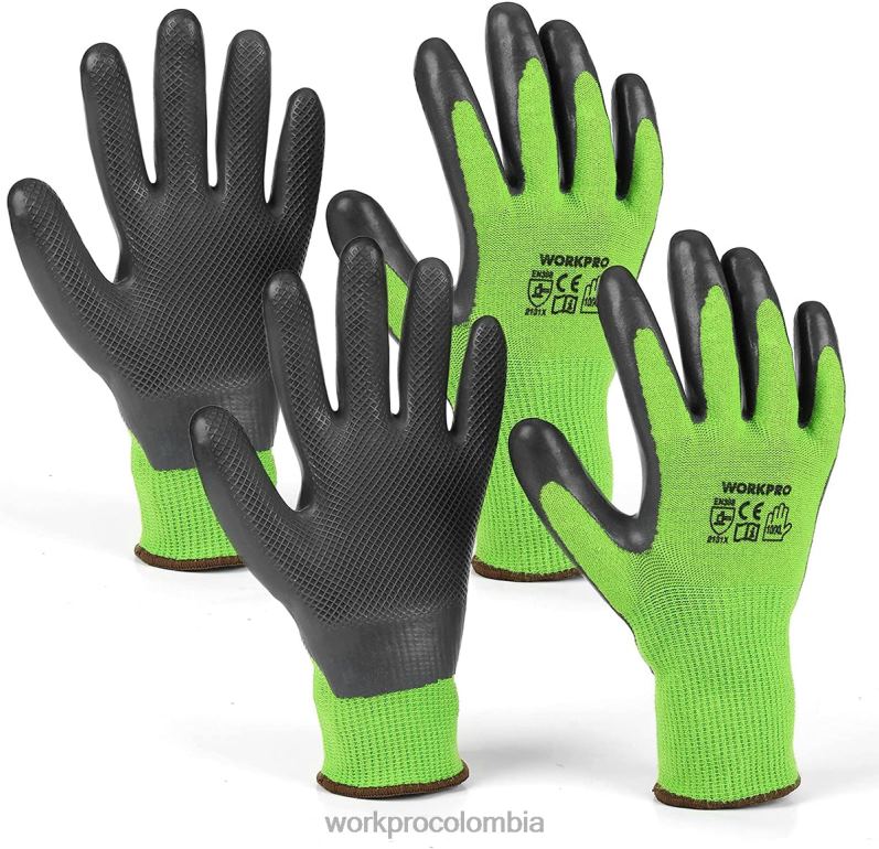 WORKPRO 2 pares de guantes de trabajo de jardín con palma recubierta de látex ecológico y pantalla táctil para desherbar, cavar, rastrillar y podar JP02P273 herramienta nuevo