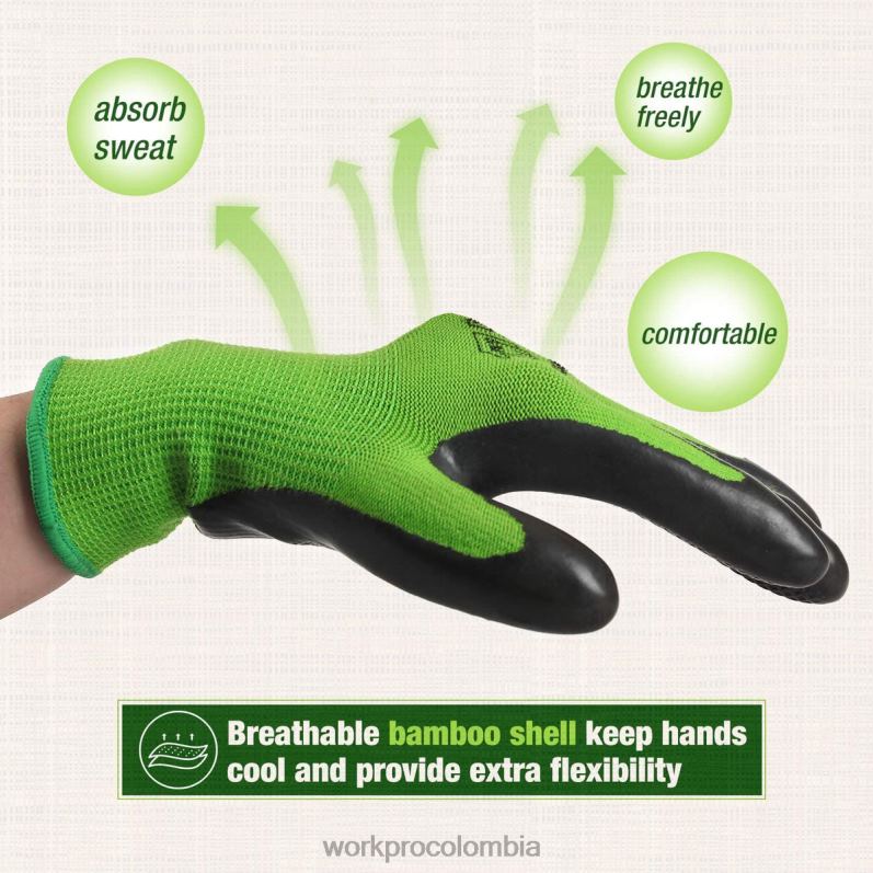 WORKPRO 2 pares de guantes de trabajo de jardín con palma recubierta de látex ecológico y pantalla táctil para desherbar, cavar, rastrillar y podar JP02P273 herramienta nuevo