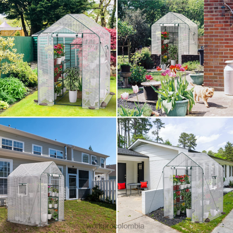 WORKPRO Invernadero de jardinería portátil para exteriores, grande, de 3 niveles y 8 estantes JP02P290 herramienta útil