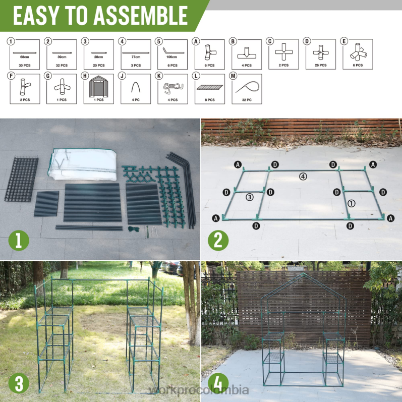 WORKPRO Invernadero de jardinería portátil para exteriores, grande, de 3 niveles y 8 estantes JP02P290 herramienta útil