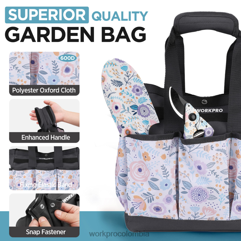 WORKPRO Juego de herramientas de jardinería de alta resistencia de aluminio de 5 piezas JP02P284 herramienta blanco/rosa