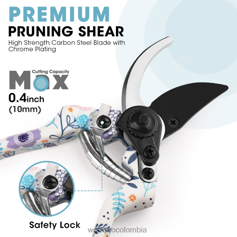 WORKPRO Juego de herramientas de jardinería de alta resistencia de aluminio de 5 piezas JP02P284 herramienta blanco/rosa