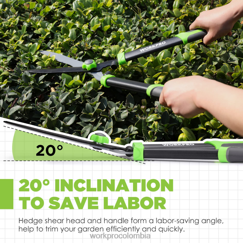 WORKPRO Tijeras para setos manuales con hoja ondulada y mango ergonómico y cómodo. JP02P287 herramienta nuevo
