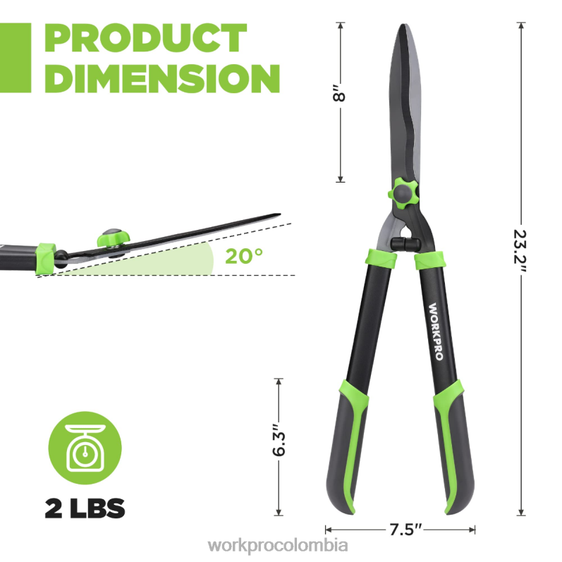 WORKPRO Tijeras para setos manuales con hoja ondulada y mango ergonómico y cómodo. JP02P287 herramienta nuevo