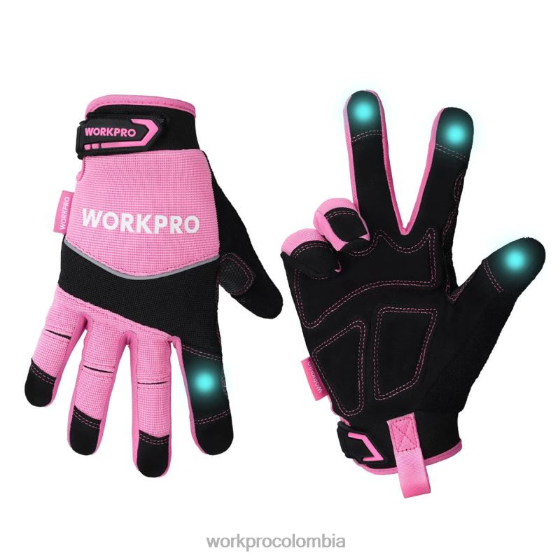 WORKPRO guantes de trabajo de seguridad, pantalla táctil, tejido de rizo, guantes de trabajo antideslizantes- m JP02P250 herramienta rosa