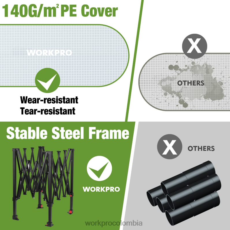 WORKPRO invernadero portátil sin cita previa JP02P289 herramienta útil