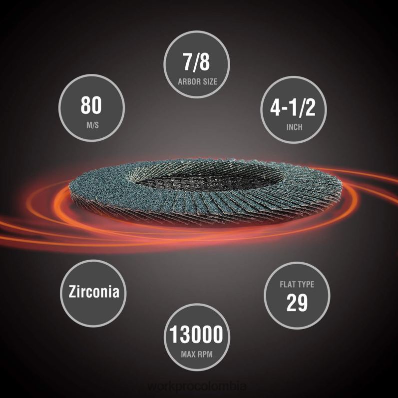 WORKPRO 20 Uds discos de solapa muela abrasiva de circonio y disco de lijado de solapa JP02P209 herramienta útil