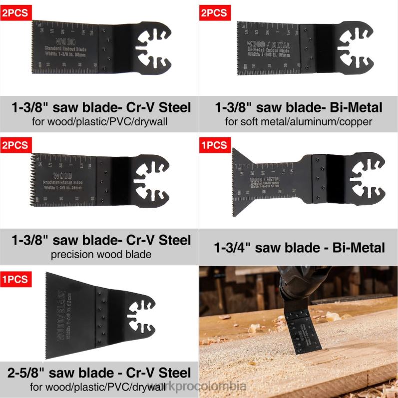 WORKPRO 25 hojas de sierra oscilantes, hoja de corte, accesorio multiherramienta universal para lijar, esmerilar y cortar JP02P200 herramienta moderno