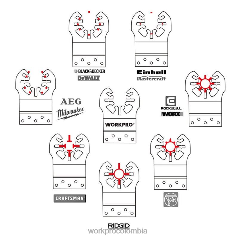 WORKPRO 25 hojas de sierra oscilantes, hoja de corte, accesorio multiherramienta universal para lijar, esmerilar y cortar JP02P200 herramienta moderno