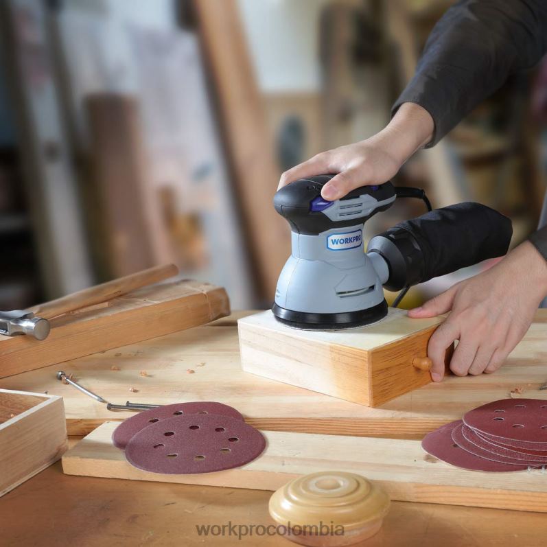 WORKPRO Juego de 150 discos de lijado para lijadora orbital aleatoria. JP02P197 herramienta útil