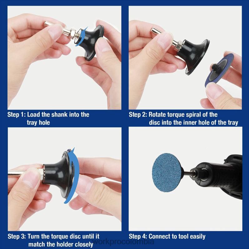 WORKPRO Juego de discos de lijado de 101 piezas, discos de 2 pulgadas con soporte de 1/4 de pulgada JP02P193 herramienta útil