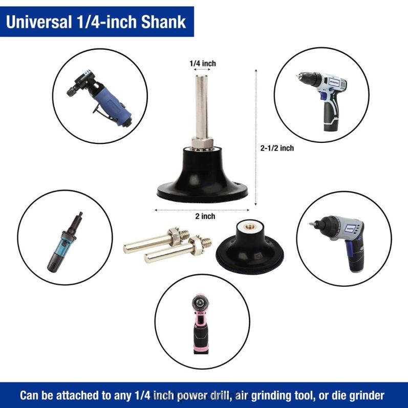 WORKPRO Juego de discos de lijado de 101 piezas, discos de 2 pulgadas con soporte de 1/4 de pulgada JP02P193 herramienta útil