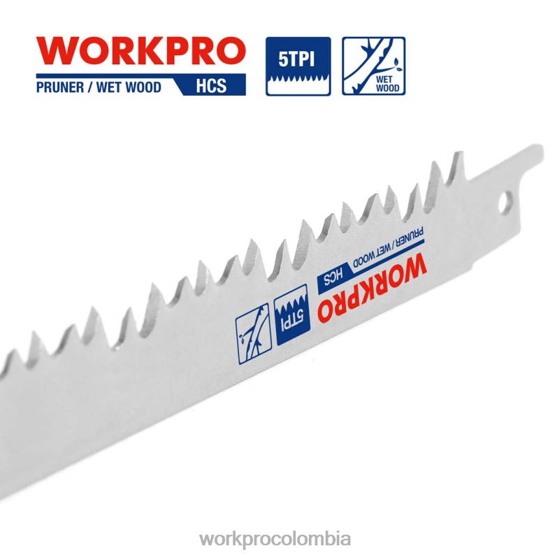 WORKPRO Juego de hojas de sierra recíproca para podar madera de 5 piezas de 9 pulgadas JP02P208 herramienta útil