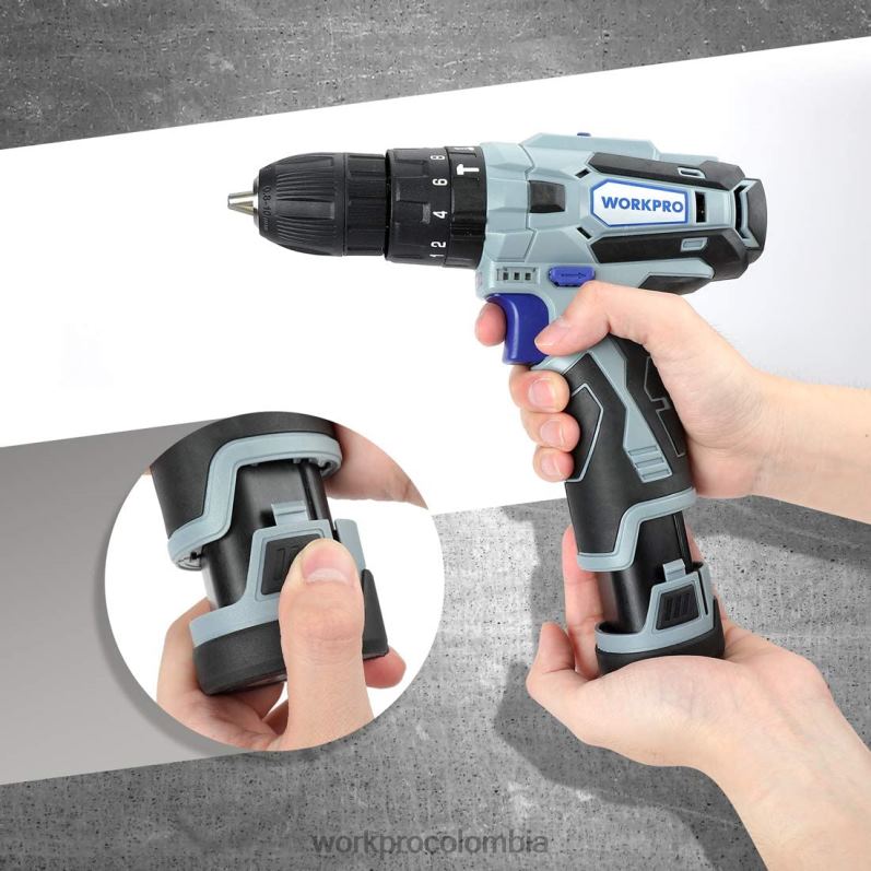 WORKPRO Paquete de baterías de iones de litio de 12v 2.0ah JP02P224 herramienta útil