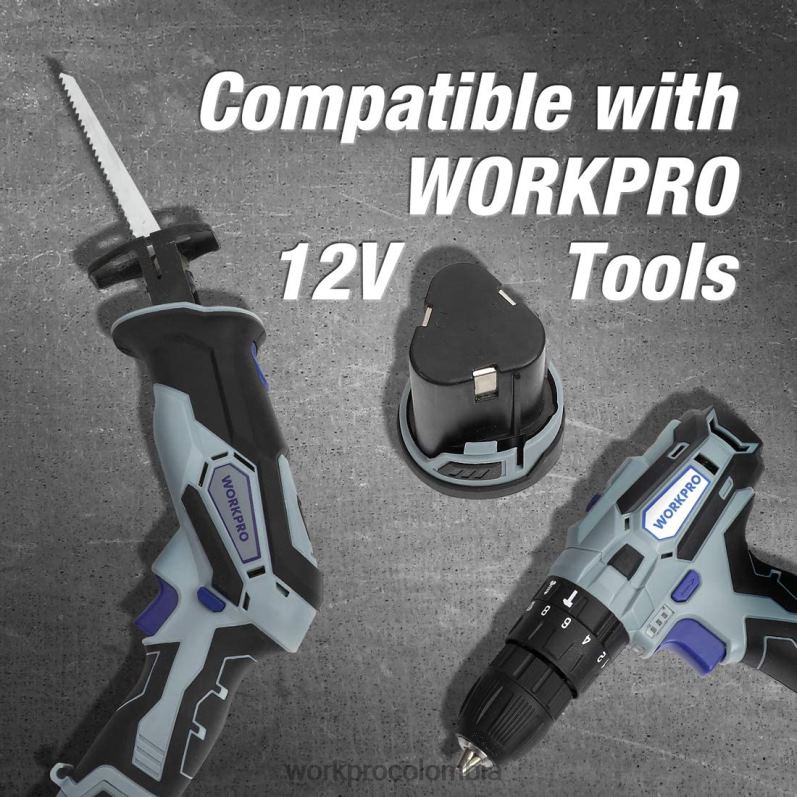 WORKPRO Paquete de baterías de iones de litio de 12v 2.0ah JP02P224 herramienta útil