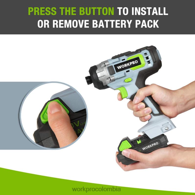 WORKPRO Paquete de baterías de iones de litio de 20v 2.0ah JP02P218 herramienta moderno