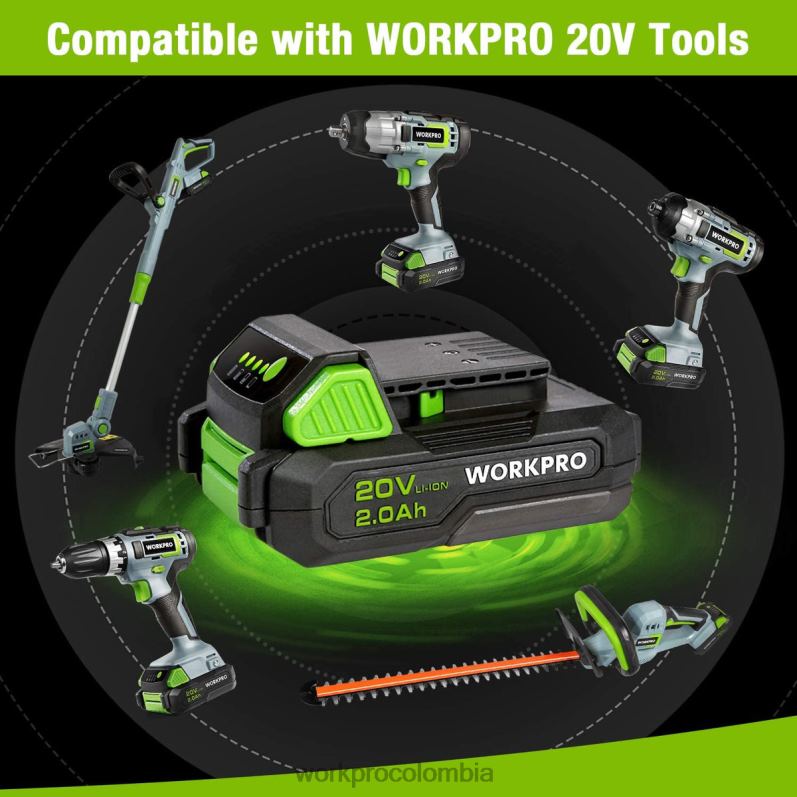 WORKPRO Paquete de baterías de iones de litio de 20v 2.0ah JP02P218 herramienta moderno