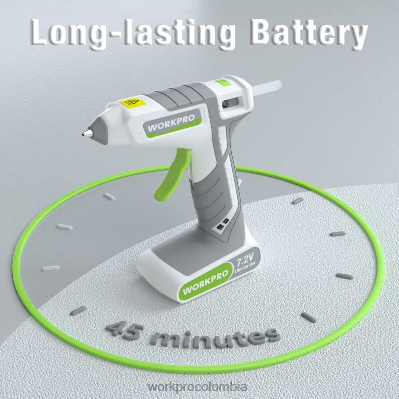 WORKPRO Kit de pistola de pegamento termofusible inalámbrica de 7,2 V JP02P164 herramienta rosa/blanco