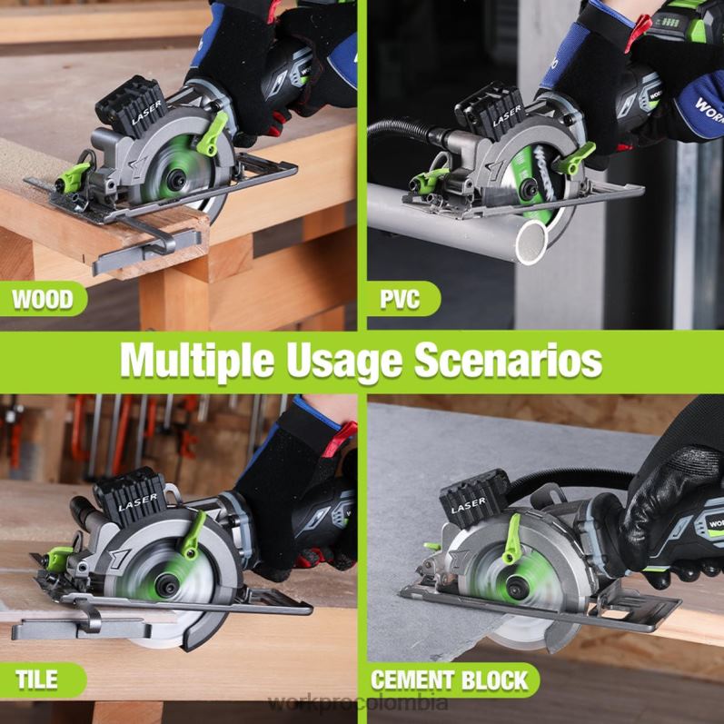 WORKPRO Mini sierra circular inalámbrica compacta, batería de 20 V 4,0 Ah, cargador rápido, 3 hojas de sierra, 4500 rpm. JP02P186 herramienta útil