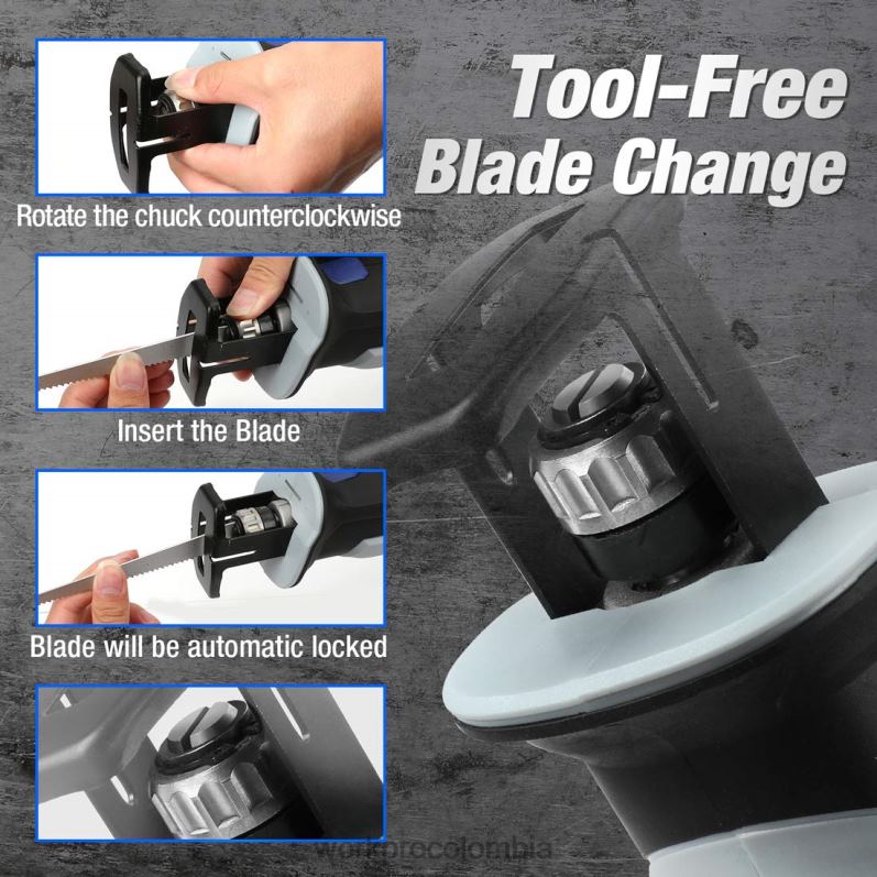 WORKPRO Sierra alternativa inalámbrica de 12 V con mordaza de sujeción. JP02P185 herramienta útil