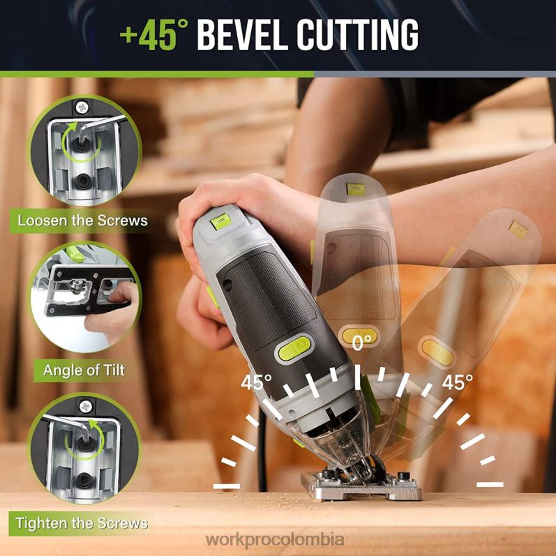 WORKPRO Sierra de calar, equipo de herramientas de sierra de calar eléctrica con cable de 6,5 amperios y 850 vatios JP02P241 herramienta moderno