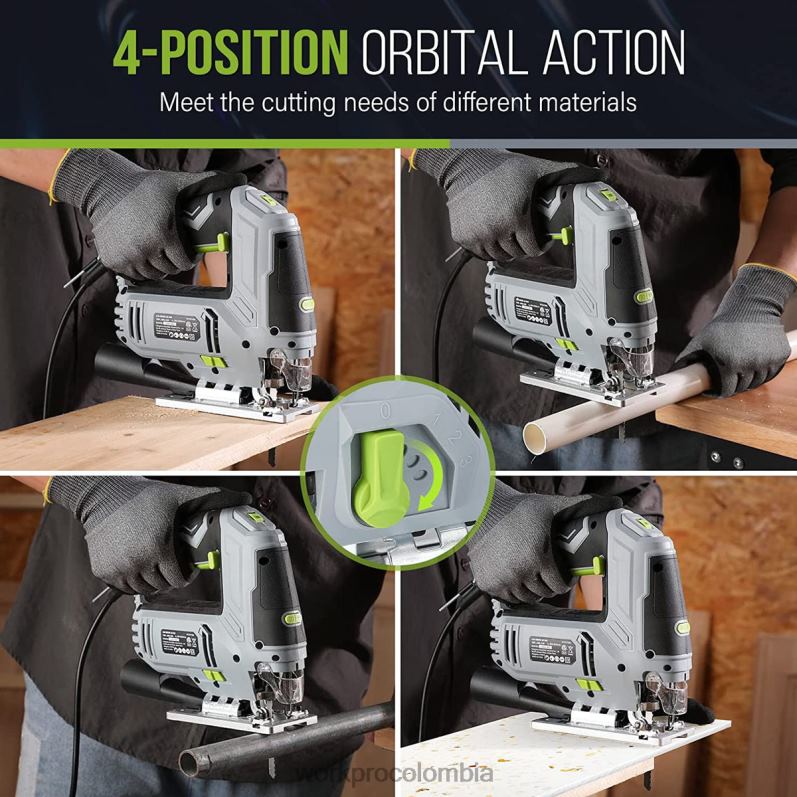 WORKPRO Sierra de calar, equipo de herramientas de sierra de calar eléctrica con cable de 6,5 amperios y 850 vatios JP02P241 herramienta moderno