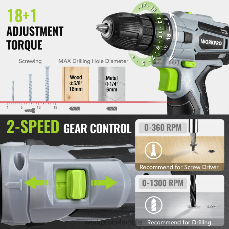 WORKPRO Juego de herramientas portátiles de 108 piezas con taladro eléctrico. JP02P173 herramienta rosa/gris