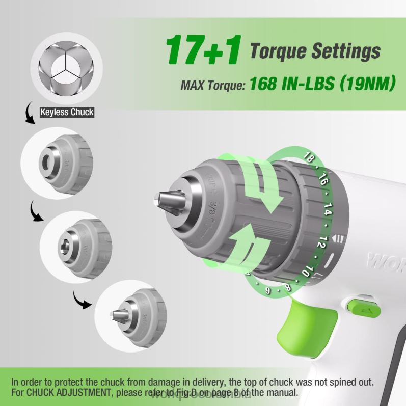 WORKPRO Juego de taladro y destornillador inalámbrico de 12 V con 6 puntas, portabrocas sin llave de 3/8 de pulgada, velocidad variable, configuración de 18 toques JP02P175 herramienta rosa/blanco