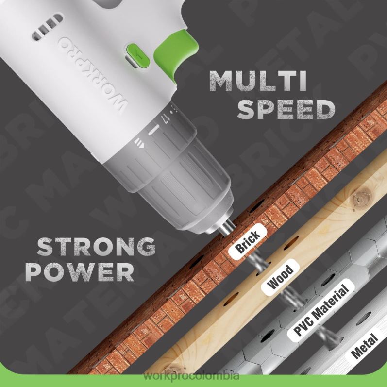 WORKPRO Juego de taladro y destornillador inalámbrico de 12 V con 6 puntas, portabrocas sin llave de 3/8 de pulgada, velocidad variable, configuración de 18 toques JP02P175 herramienta rosa/blanco