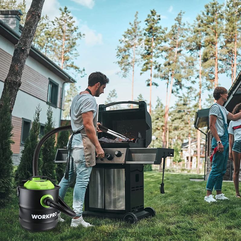 WORKPRO Aspiradora de cenizas de 5,2 galones, aspiradora de cenizas de 5,5 caballos de fuerza máxima con filtro hepa JP02P212 herramienta útil