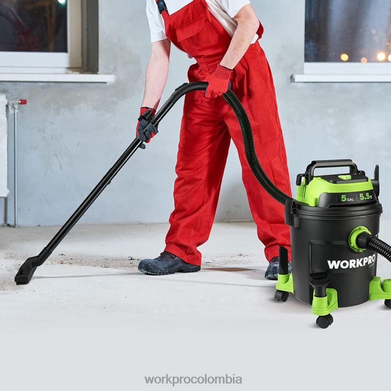 WORKPRO Aspiradora de taller de 5 galones, aspiradora de taller de 5,5 caballos de fuerza máxima con filtro hepa, manguera y accesorios JP02P214 herramienta moderno