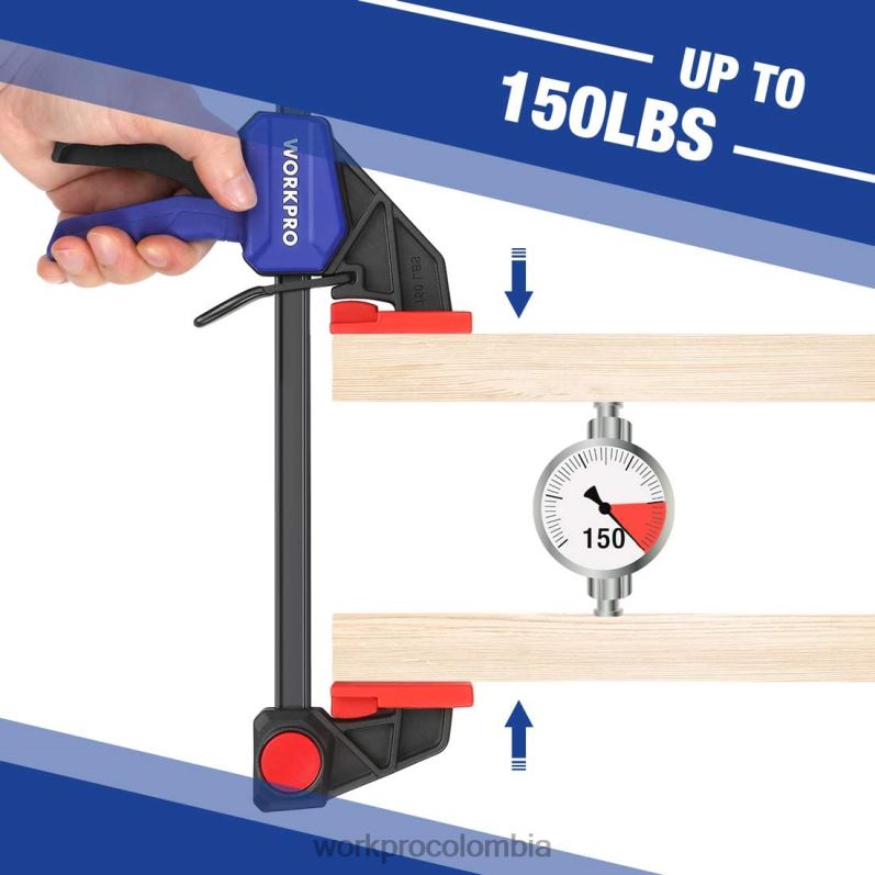 WORKPRO 6 abrazaderas para barra de carpintería. JP02P115 herramienta útil