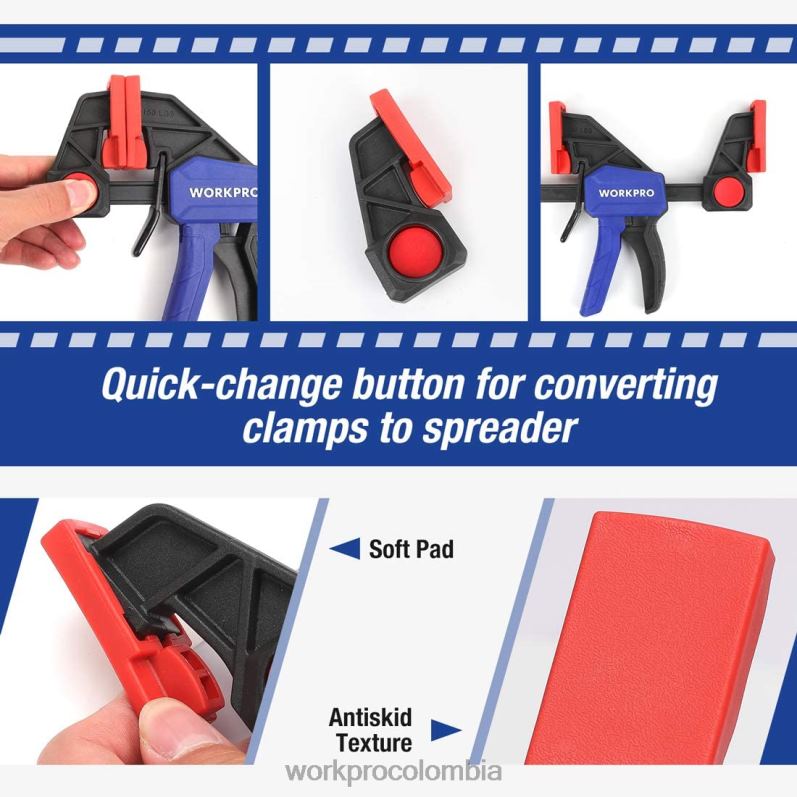 WORKPRO 6 abrazaderas para barra de carpintería. JP02P115 herramienta útil