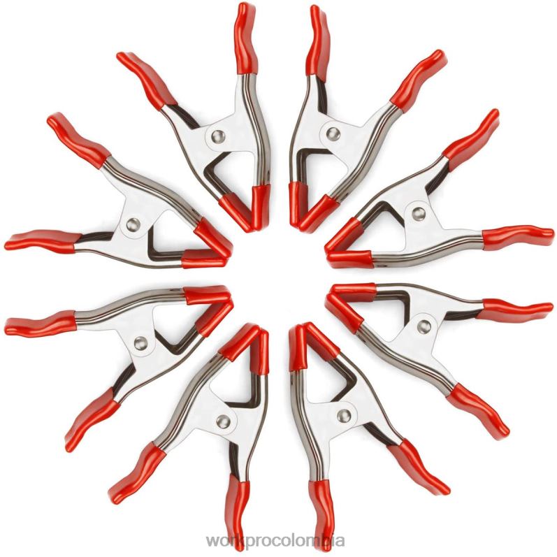 WORKPRO Abrazaderas de resorte de metal de 8 Uds., juego de abrazaderas resistentes de acero niquelado de 6-5/16 pulgadas para agarre de carpintería, estudios fotográficos de camping JP02P122 herramie