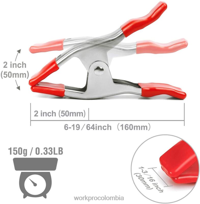 WORKPRO Abrazaderas de resorte de metal de 8 Uds., juego de abrazaderas resistentes de acero niquelado de 6-5/16 pulgadas para agarre de carpintería, estudios fotográficos de camping JP02P122 herramie