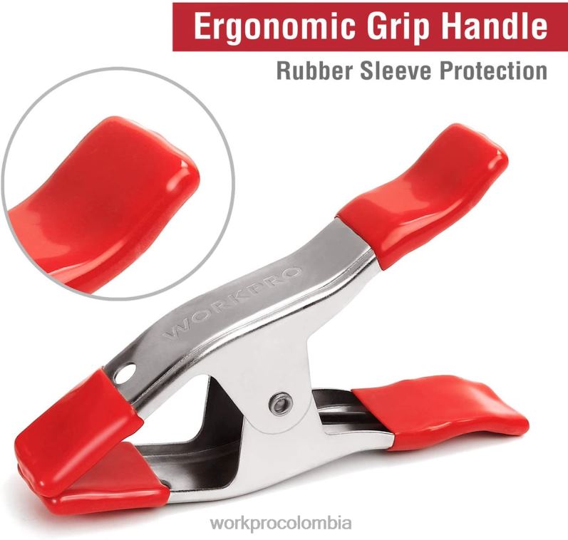 WORKPRO Abrazaderas de resorte de metal de 8 Uds., juego de abrazaderas resistentes de acero niquelado de 6-5/16 pulgadas para agarre de carpintería, estudios fotográficos de camping JP02P122 herramie