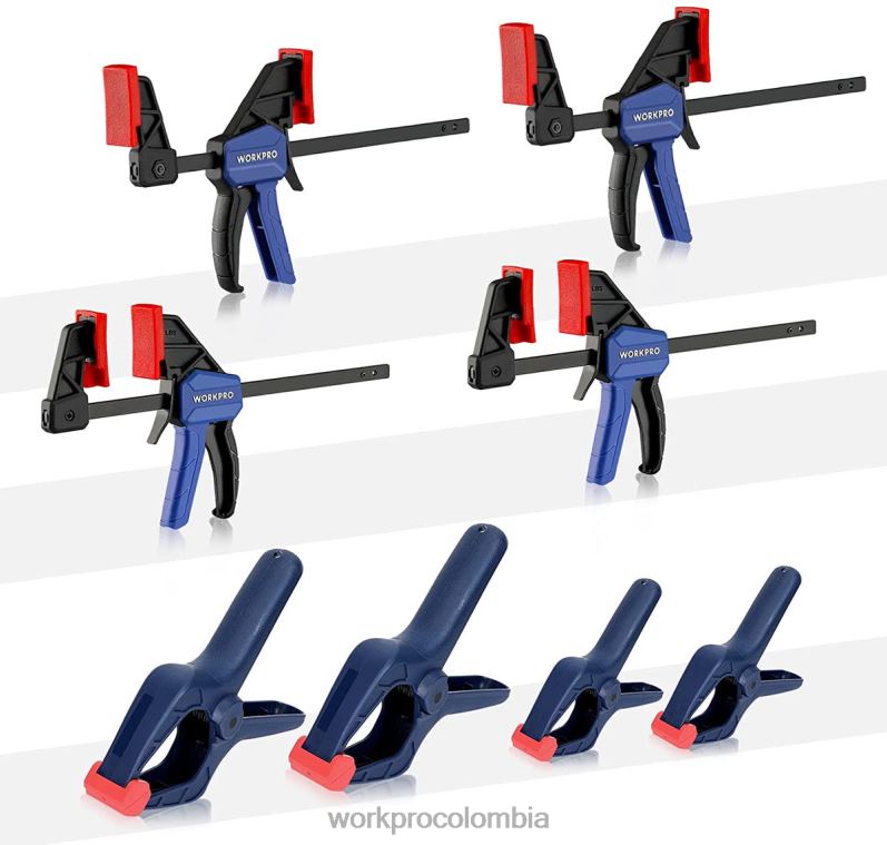 WORKPRO Juego de abrazaderas de 8 piezas para carpintería. JP02P114 herramienta moderno