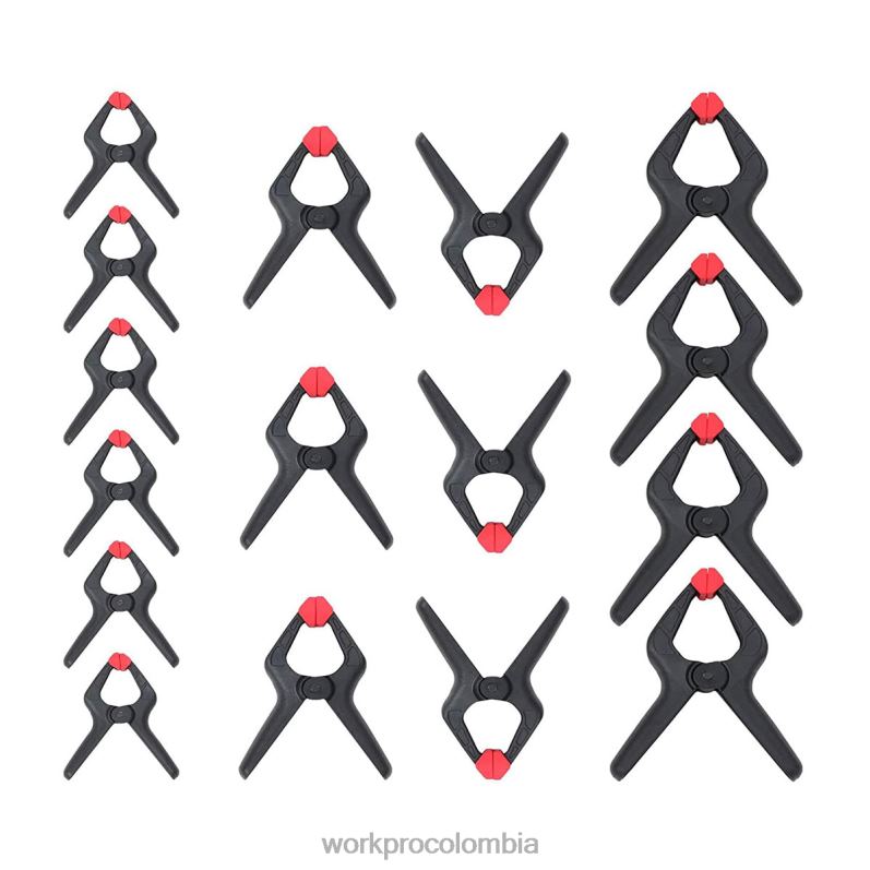 WORKPRO Juego de abrazaderas de resorte de nailon de 16 piezas para carpintería, estudios de fotografía y trabajos de bricolaje JP02P125 herramienta moderno