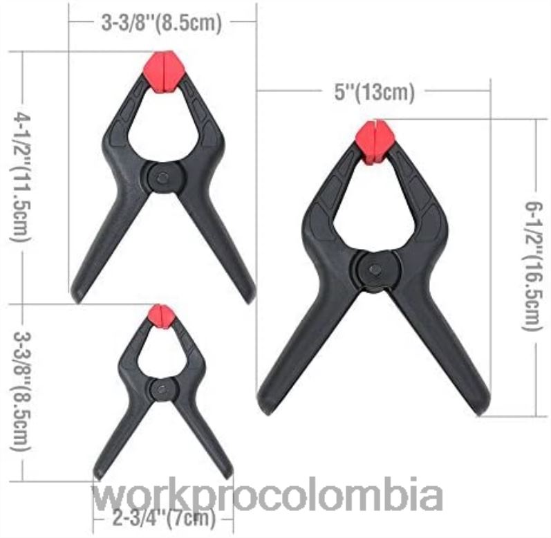 WORKPRO Juego de abrazaderas de resorte de nailon de 16 piezas para carpintería, estudios de fotografía y trabajos de bricolaje JP02P125 herramienta moderno