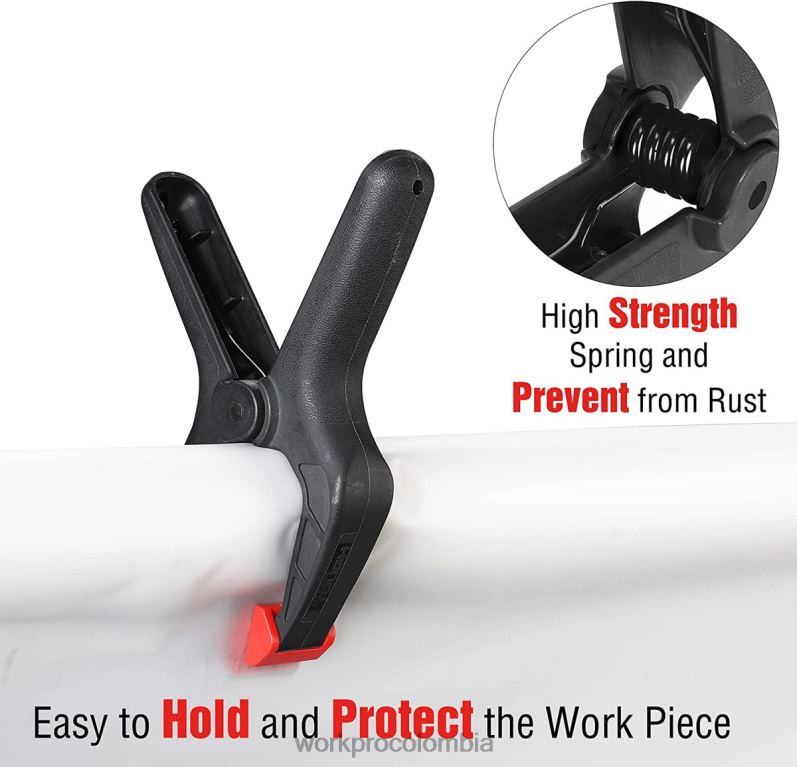 WORKPRO Juego de abrazaderas de resorte de nailon de 16 piezas para carpintería, estudios de fotografía y trabajos de bricolaje JP02P125 herramienta moderno